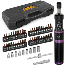 Industrial Grade 52Pcs Adjustable Torque Screwdriver Set  (1/4" Drive), Ideal for Mobile Phone, Laptop & Optical Instrument Repair