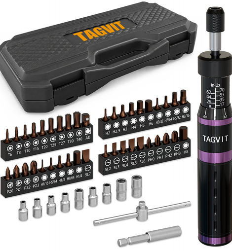 Industrial Grade 52Pcs Adjustable Torque Screwdriver Set  (1/4