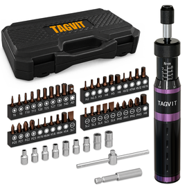 Industrial Grade 52Pcs Adjustable Torque Screwdriver Set  (1/4" Drive), Ideal for Mobile Phone, Laptop & Optical Instrument Repair