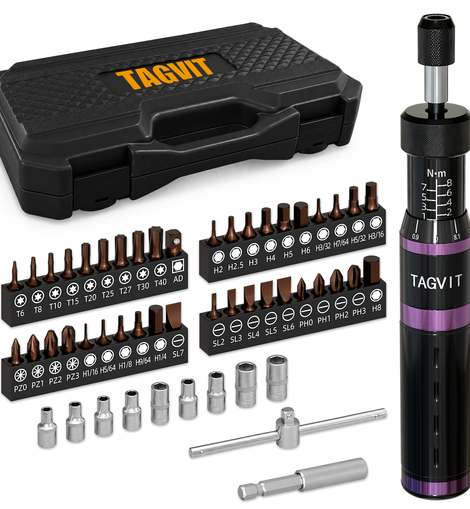 Industrial Grade 52Pcs Adjustable Torque Screwdriver Set  (1/4