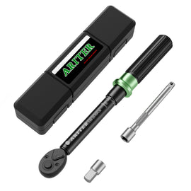 ARITER 1/4-inch Drive Click Torque Wrench, 3.69-18.44 in. lb/5-25 Nm, Inch Pound Torque Wrench Set with 1/4" to 3/8" Drive Adapter, 10cm Extension Bar, Small Bike Torque Wrench for MTB, Bicycle
