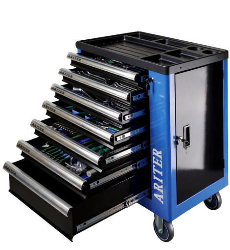 ARITER Rolling Tool Chest, 5-Drawer Tool Box Organizer w/Lockable Wheels & Sliding Drawers & Detachable Top & Adjustable Shelf, Tool Storage Cabinet for Garage Workshop