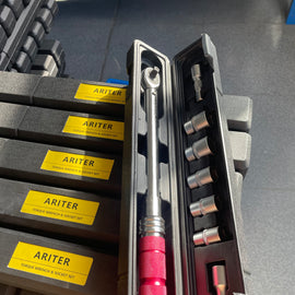 ARITER Socket Set with Torque Wrench 3/8 Inch Drive, 10-60 Nm 72 Tooth Click Torque Wrench with Universal Joint, Extension Bar, Bits for Easy Spark Plug Removal