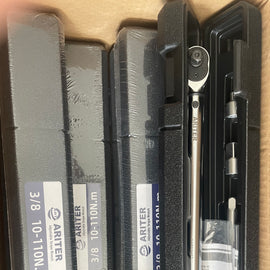 ARITER Torque Wrench 3/8 Inch Drive, 10-110 Nm 72 Tooth Click Torque Wrench with Universal Joint, Extension Bar, Bits for Easy Spark Plug Removal
