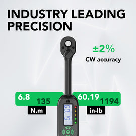 ARITER Digital Intelligent Storage Data Torque Wrench, 5-99.6 Ft-lbs/6.8-135 Nm, 3/8'' Drive with Buzzer & Colorful LED Indicator, Electronic Torque Wrench Set for Bike Motorcycle Car Tire Auto Repair, Customizable Directly Manufacturer