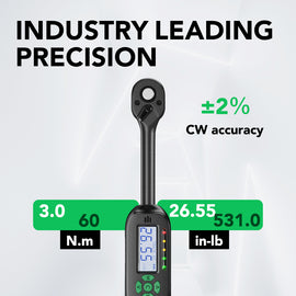 ARITER 3/8 Inch Digital Torque Wrench, 2.2-44.3 Ft-lbs/3-60Nm, Buzzer and LED Notification, Small Electronic Torque Wrench for Motorcycles, Customizable Manufacturers
