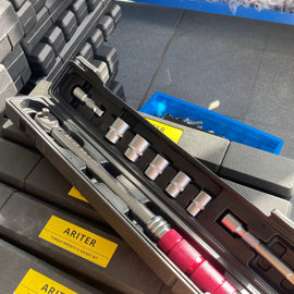 ARITER Socket Set with Torque Wrench 3/8 Inch Drive, 10-60 Nm 72 Tooth Click Torque Wrench with Universal Joint, Extension Bar, Bits for Easy Spark Plug Removal