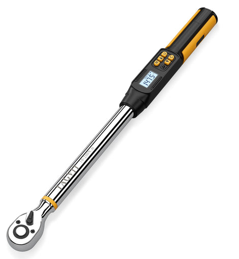 1/2 Inch Drive Digital Torque Wrench with Angle, 14.75-295Ft-lb/20-400Nm, Electronic Torque Wrench, ±2% Accuracy with with Preset Value, Data Storage, Buzzer and LED Flash Notification for Car