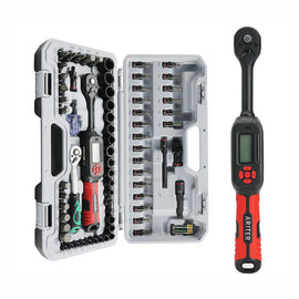 ARITER 3/8" Small Digital Torque Wrench Set 2-45 Ft.lb, 68PCS  Sockets & Adapters for Automotive, Bike, Motorcycle Machinery Repair
